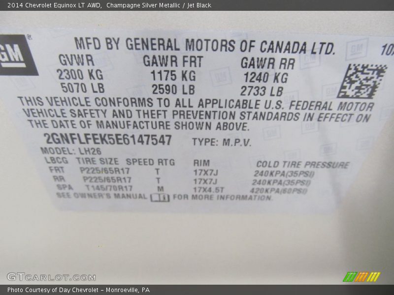 Champagne Silver Metallic / Jet Black 2014 Chevrolet Equinox LT AWD