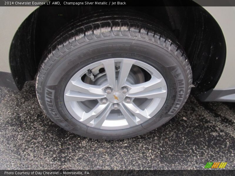 Champagne Silver Metallic / Jet Black 2014 Chevrolet Equinox LT AWD