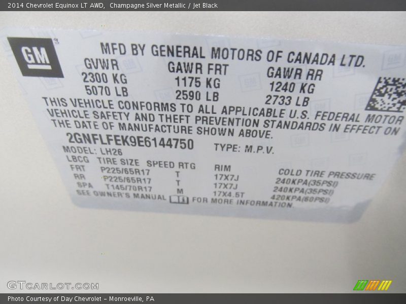 Champagne Silver Metallic / Jet Black 2014 Chevrolet Equinox LT AWD