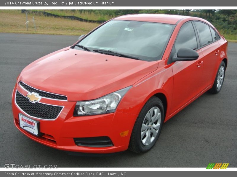 Red Hot / Jet Black/Medium Titanium 2014 Chevrolet Cruze LS