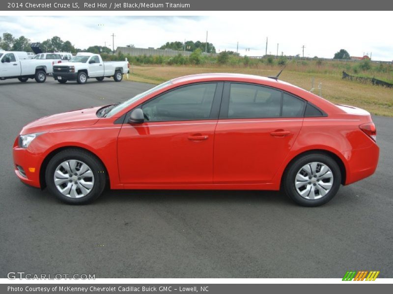Red Hot / Jet Black/Medium Titanium 2014 Chevrolet Cruze LS