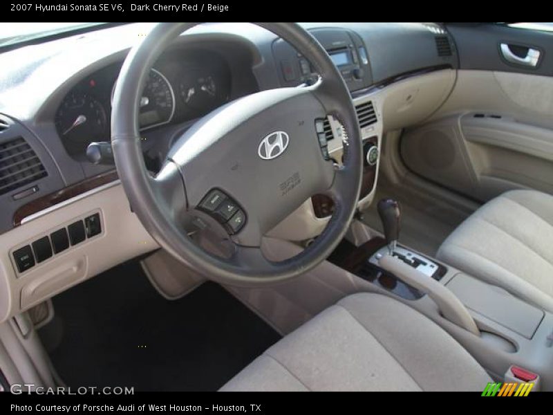 Dark Cherry Red / Beige 2007 Hyundai Sonata SE V6