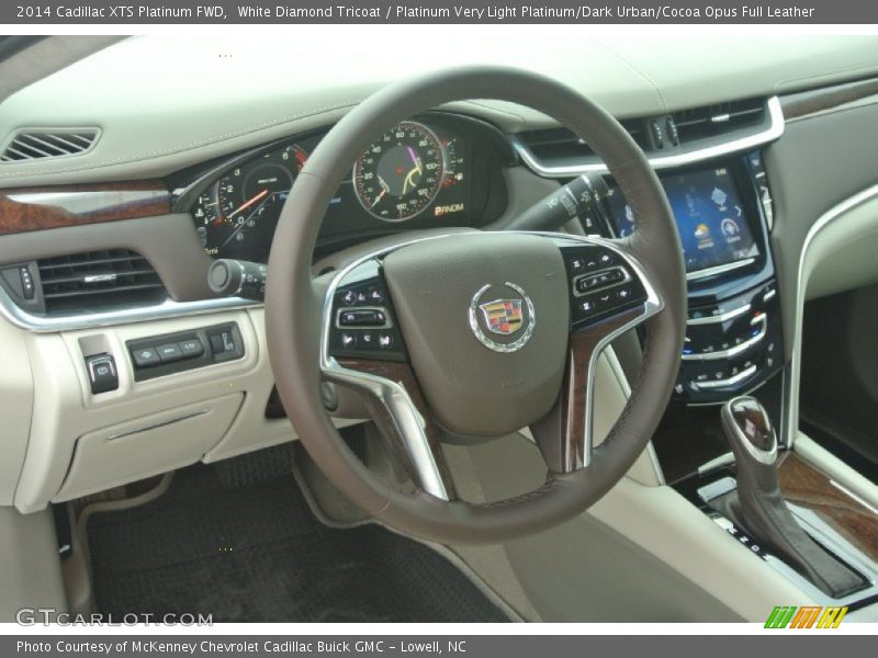 White Diamond Tricoat / Platinum Very Light Platinum/Dark Urban/Cocoa Opus Full Leather 2014 Cadillac XTS Platinum FWD