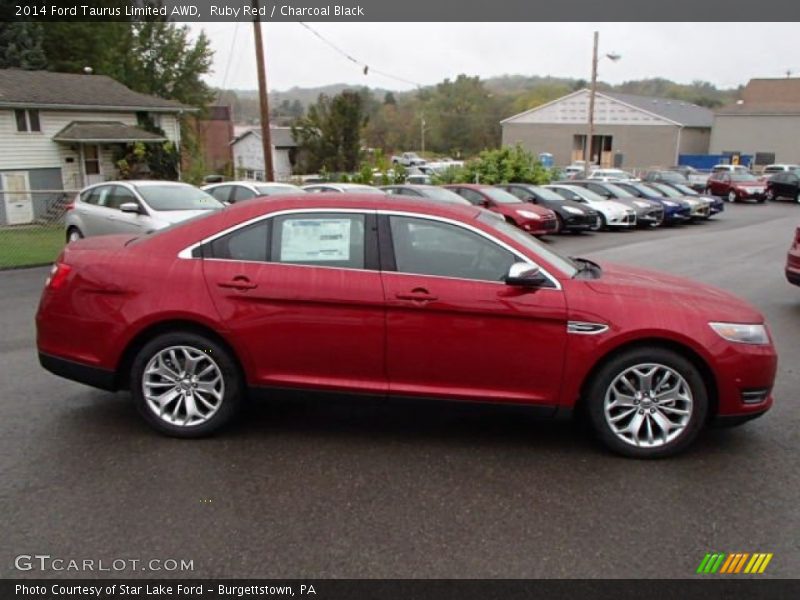 Ruby Red / Charcoal Black 2014 Ford Taurus Limited AWD