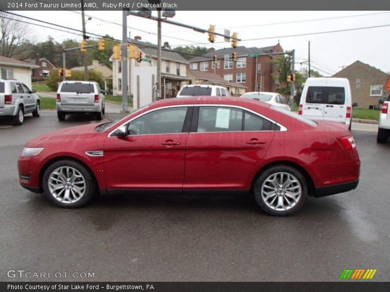 Ruby Red / Charcoal Black 2014 Ford Taurus Limited AWD