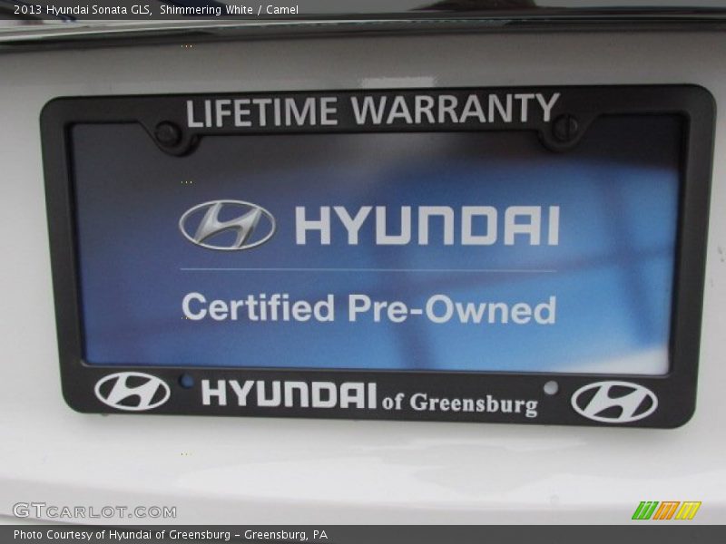 Shimmering White / Camel 2013 Hyundai Sonata GLS