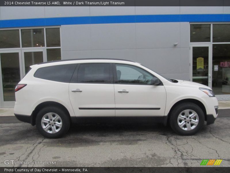 White / Dark Titanium/Light Titanium 2014 Chevrolet Traverse LS AWD