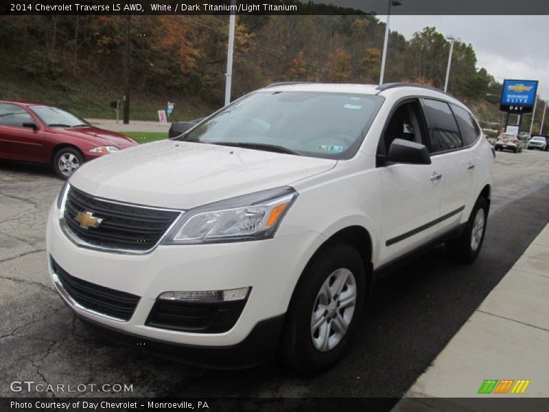 White / Dark Titanium/Light Titanium 2014 Chevrolet Traverse LS AWD
