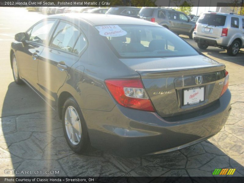 Polished Metal Metallic / Gray 2012 Honda Civic HF Sedan