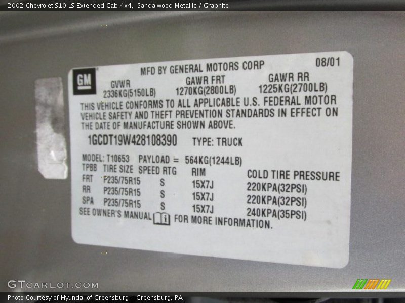 Sandalwood Metallic / Graphite 2002 Chevrolet S10 LS Extended Cab 4x4