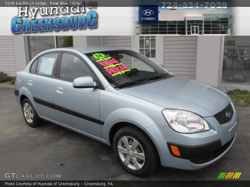 Polar Blue / Gray 2008 Kia Rio LX Sedan