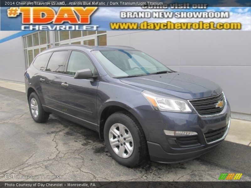 Atlantis Blue Metallic / Dark Titanium/Light Titanium 2014 Chevrolet Traverse LS AWD