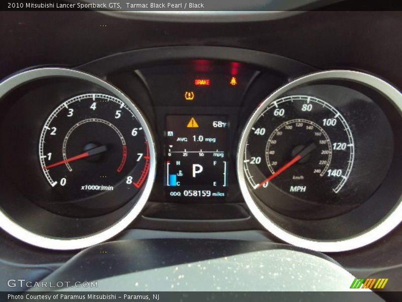 Tarmac Black Pearl / Black 2010 Mitsubishi Lancer Sportback GTS