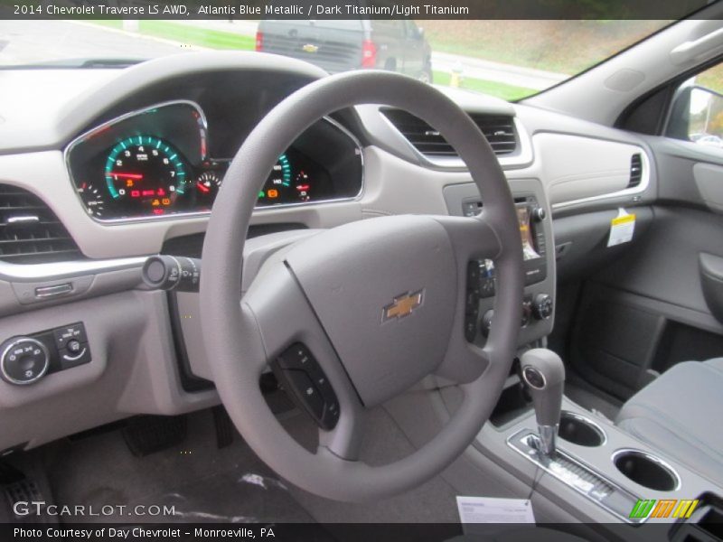 Atlantis Blue Metallic / Dark Titanium/Light Titanium 2014 Chevrolet Traverse LS AWD