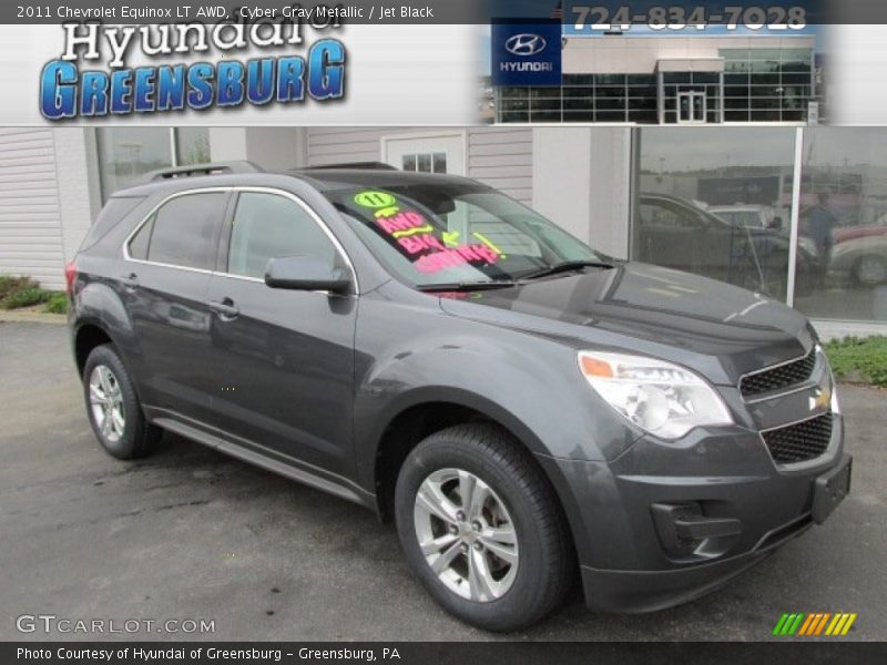 Cyber Gray Metallic / Jet Black 2011 Chevrolet Equinox LT AWD