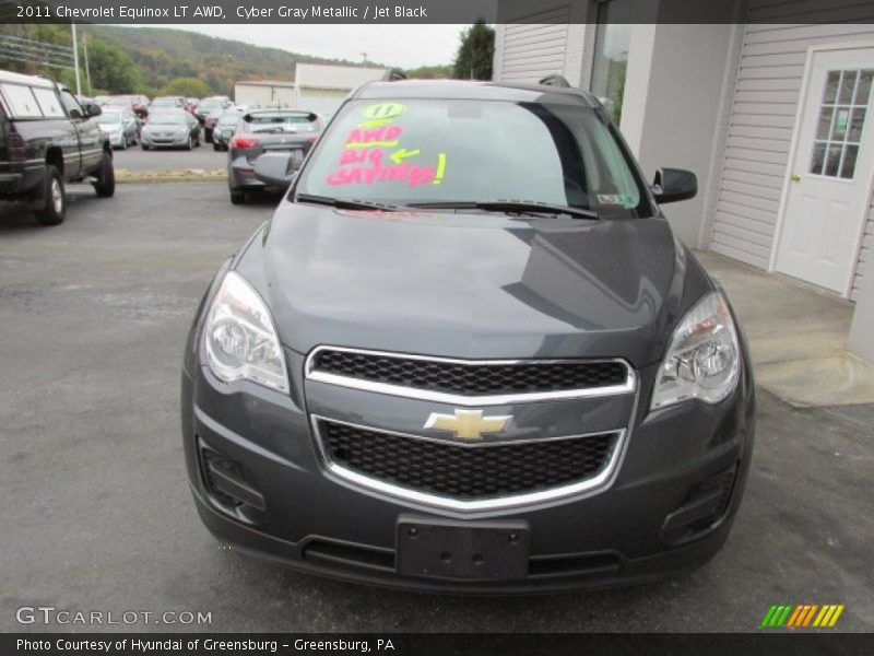 Cyber Gray Metallic / Jet Black 2011 Chevrolet Equinox LT AWD