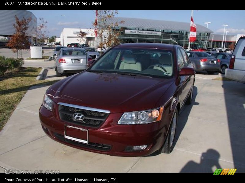 Dark Cherry Red / Beige 2007 Hyundai Sonata SE V6