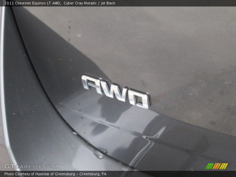 Cyber Gray Metallic / Jet Black 2011 Chevrolet Equinox LT AWD
