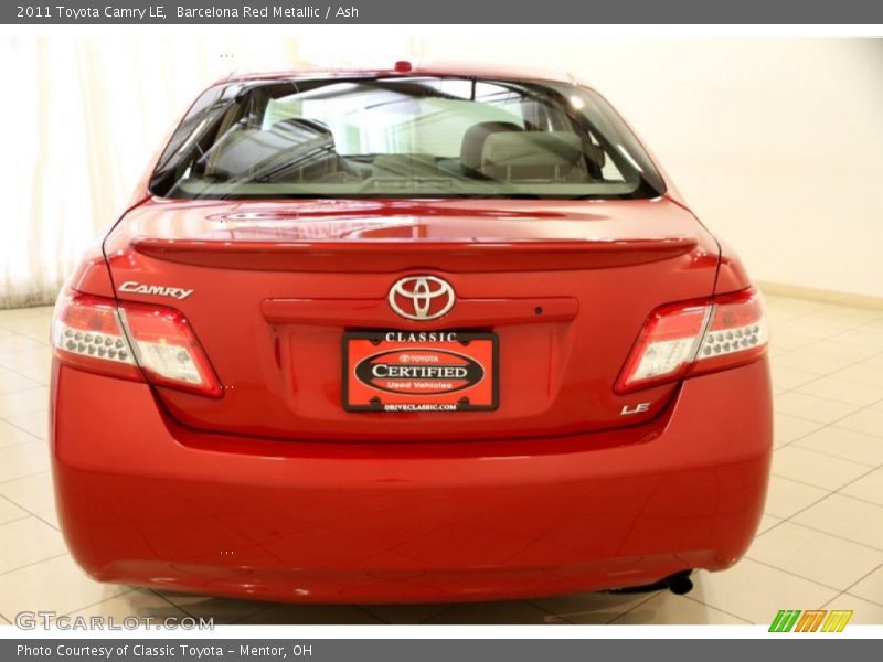 Barcelona Red Metallic / Ash 2011 Toyota Camry LE
