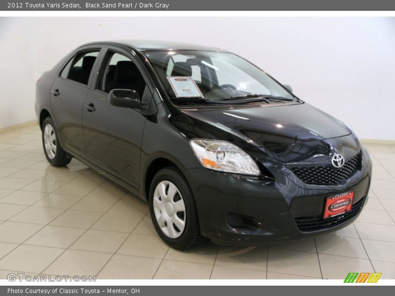 Black Sand Pearl / Dark Gray 2012 Toyota Yaris Sedan