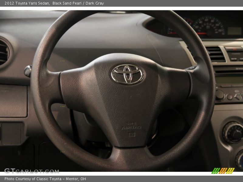 Black Sand Pearl / Dark Gray 2012 Toyota Yaris Sedan