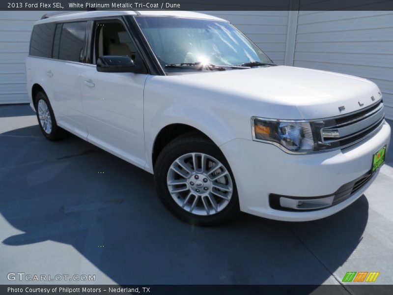 White Platinum Metallic Tri-Coat / Dune 2013 Ford Flex SEL