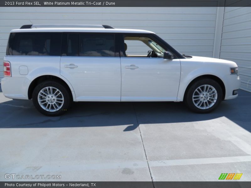 White Platinum Metallic Tri-Coat / Dune 2013 Ford Flex SEL