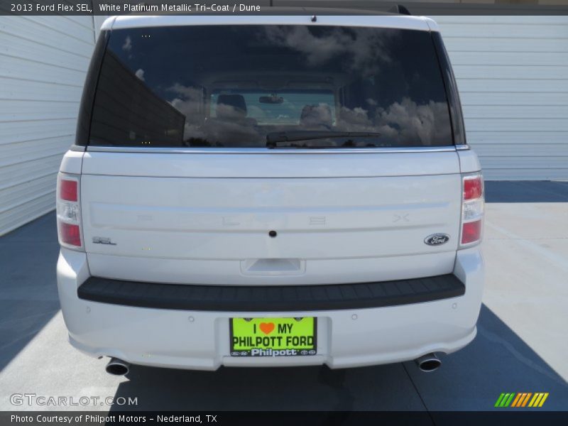 White Platinum Metallic Tri-Coat / Dune 2013 Ford Flex SEL