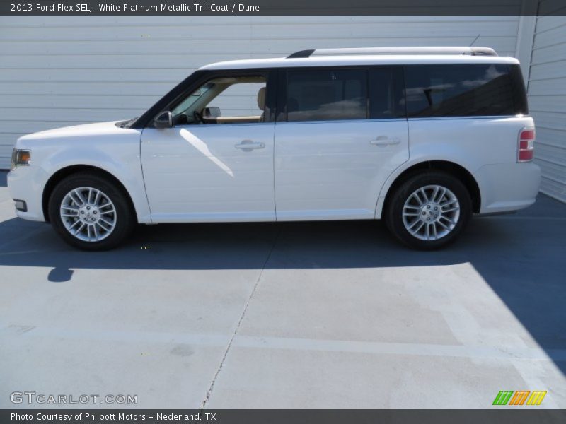 White Platinum Metallic Tri-Coat / Dune 2013 Ford Flex SEL