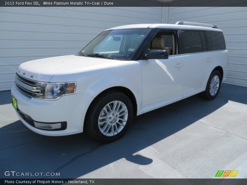 White Platinum Metallic Tri-Coat / Dune 2013 Ford Flex SEL
