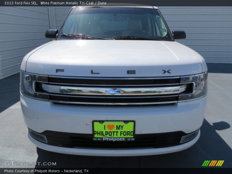 White Platinum Metallic Tri-Coat / Dune 2013 Ford Flex SEL