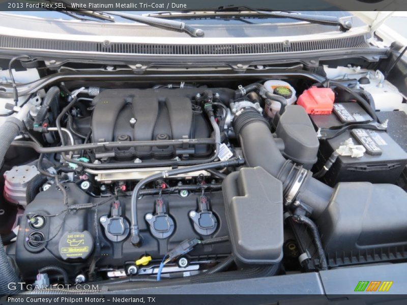 White Platinum Metallic Tri-Coat / Dune 2013 Ford Flex SEL