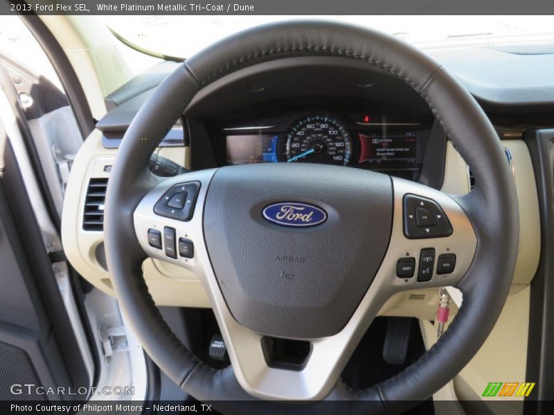 White Platinum Metallic Tri-Coat / Dune 2013 Ford Flex SEL