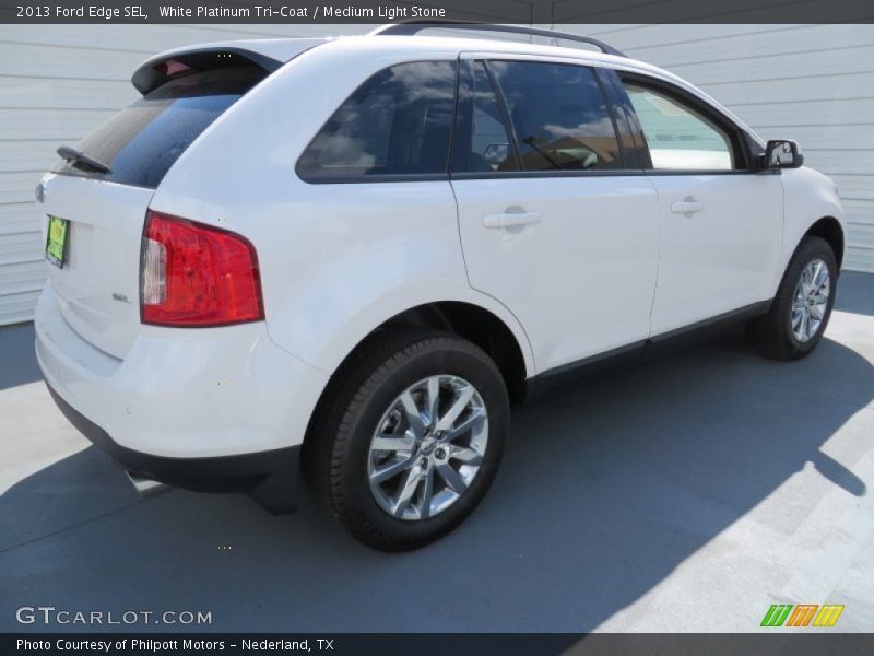 White Platinum Tri-Coat / Medium Light Stone 2013 Ford Edge SEL