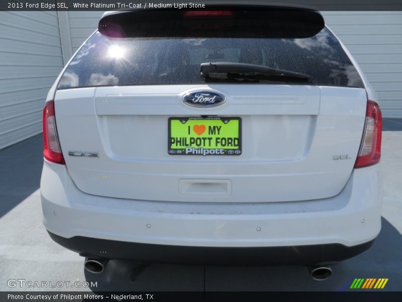 White Platinum Tri-Coat / Medium Light Stone 2013 Ford Edge SEL