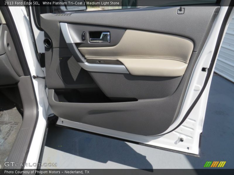 White Platinum Tri-Coat / Medium Light Stone 2013 Ford Edge SEL
