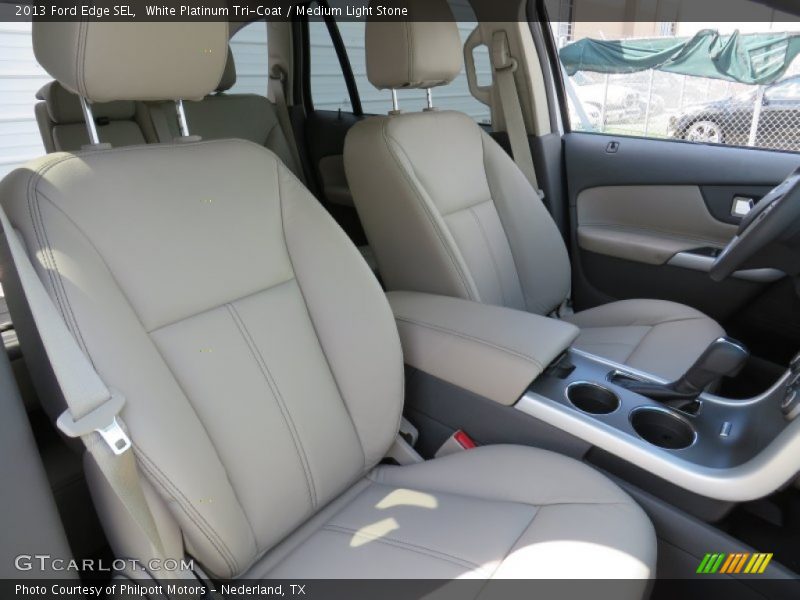 White Platinum Tri-Coat / Medium Light Stone 2013 Ford Edge SEL
