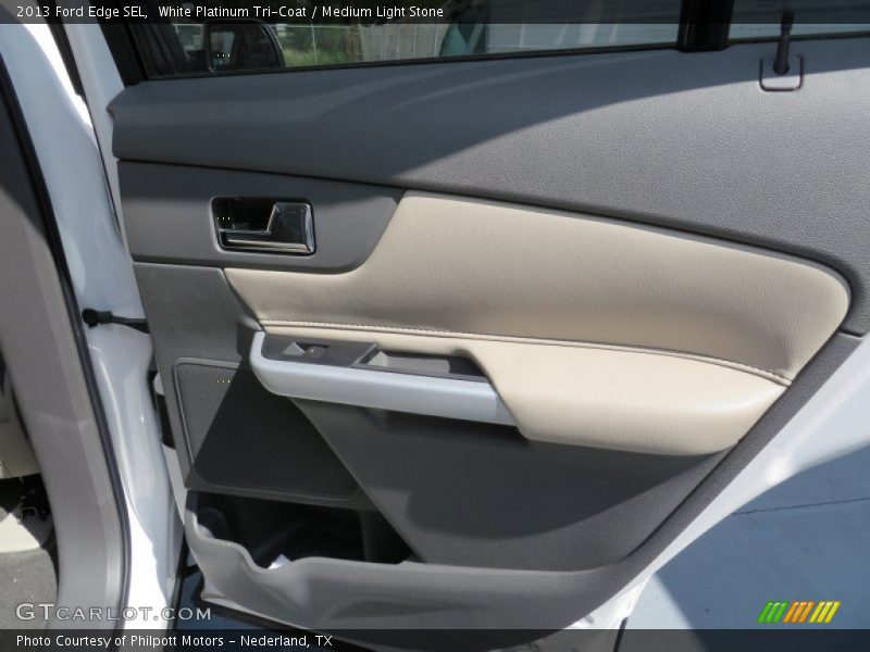 White Platinum Tri-Coat / Medium Light Stone 2013 Ford Edge SEL