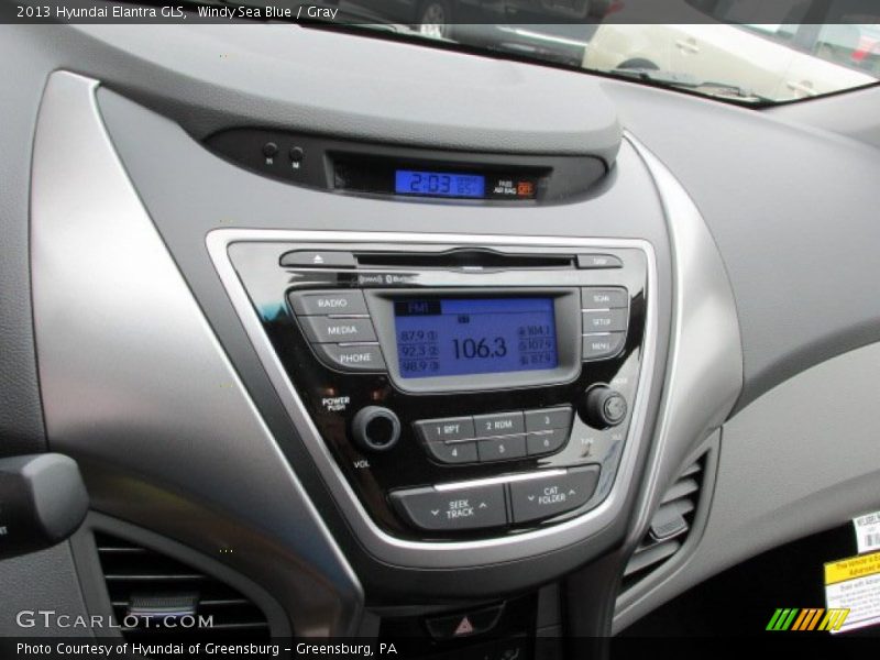 Windy Sea Blue / Gray 2013 Hyundai Elantra GLS