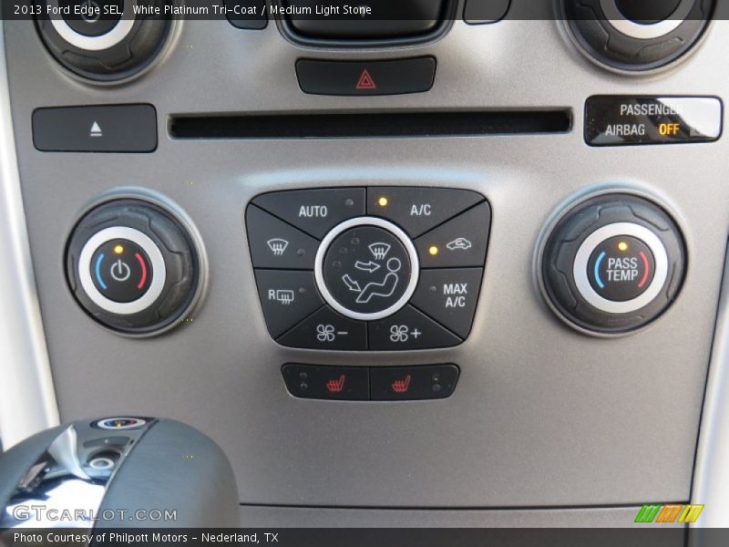 White Platinum Tri-Coat / Medium Light Stone 2013 Ford Edge SEL
