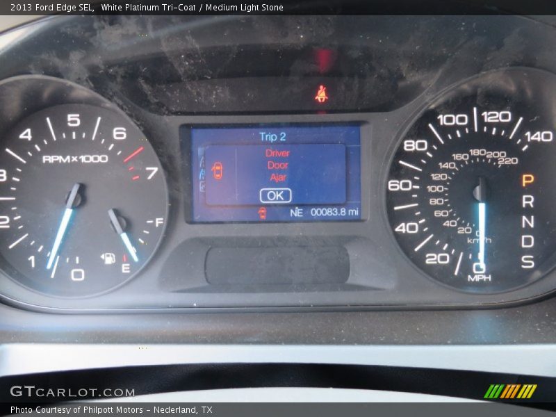 White Platinum Tri-Coat / Medium Light Stone 2013 Ford Edge SEL