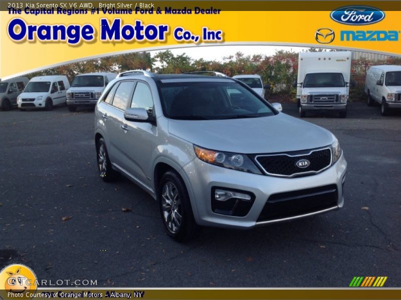 Bright Silver / Black 2013 Kia Sorento SX V6 AWD