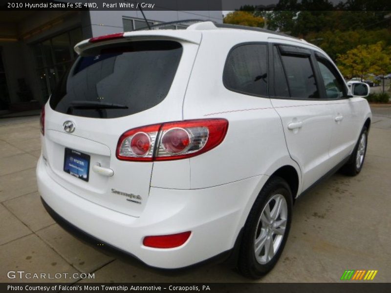 Pearl White / Gray 2010 Hyundai Santa Fe SE 4WD