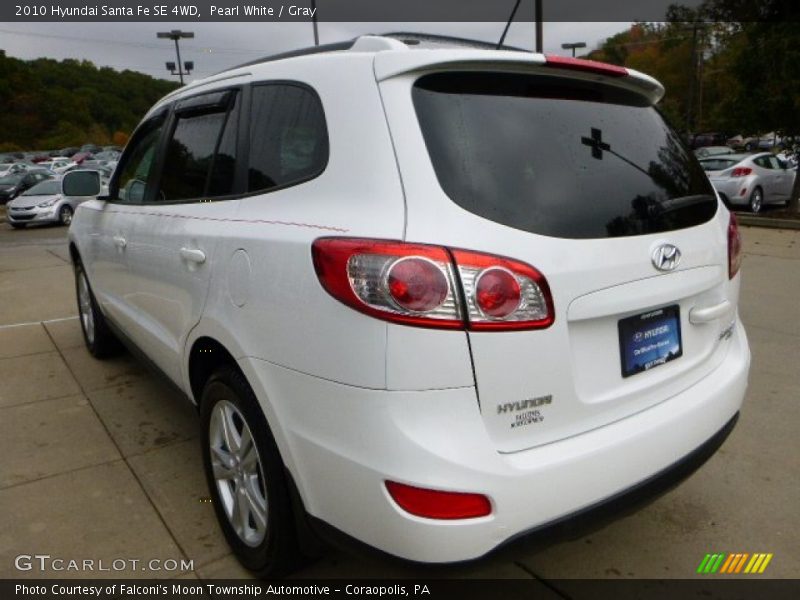 Pearl White / Gray 2010 Hyundai Santa Fe SE 4WD