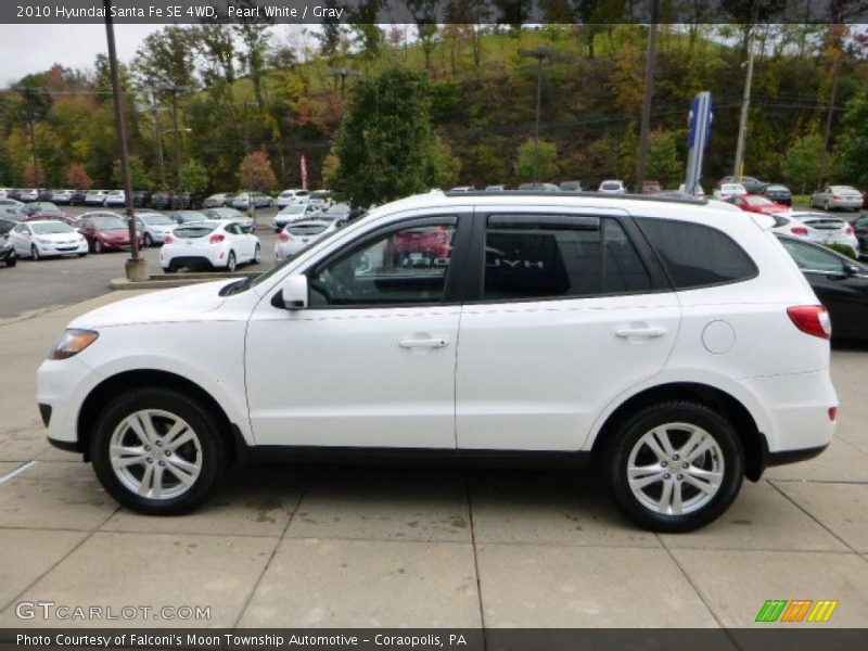 Pearl White / Gray 2010 Hyundai Santa Fe SE 4WD