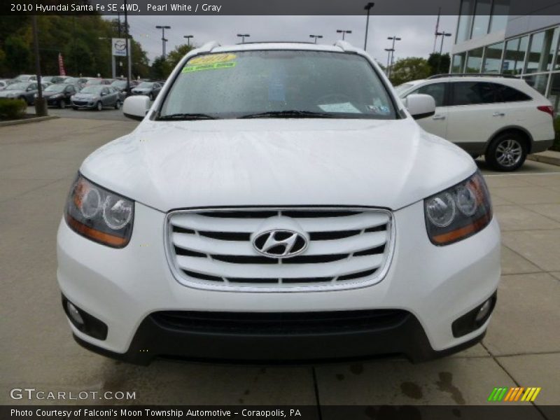 Pearl White / Gray 2010 Hyundai Santa Fe SE 4WD