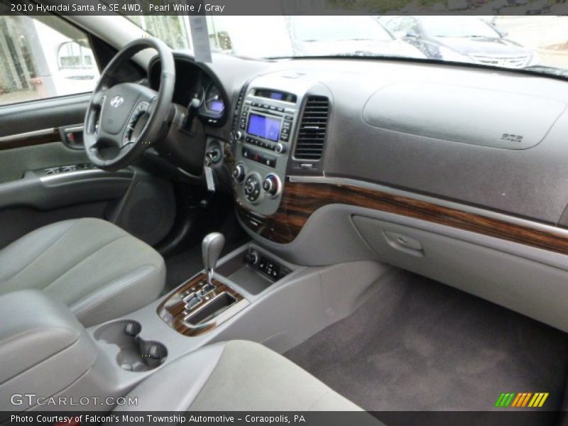 Pearl White / Gray 2010 Hyundai Santa Fe SE 4WD