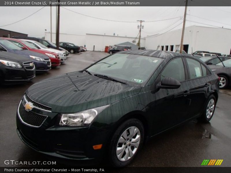 Rainforest Green Metallic / Jet Black/Medium Titanium 2014 Chevrolet Cruze LS