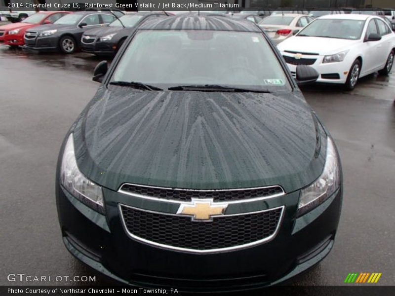 Rainforest Green Metallic / Jet Black/Medium Titanium 2014 Chevrolet Cruze LS