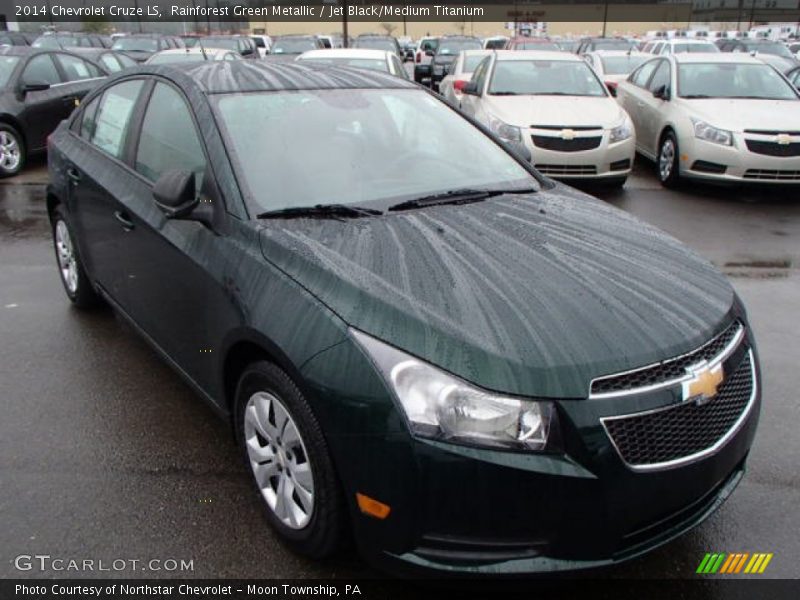 Rainforest Green Metallic / Jet Black/Medium Titanium 2014 Chevrolet Cruze LS